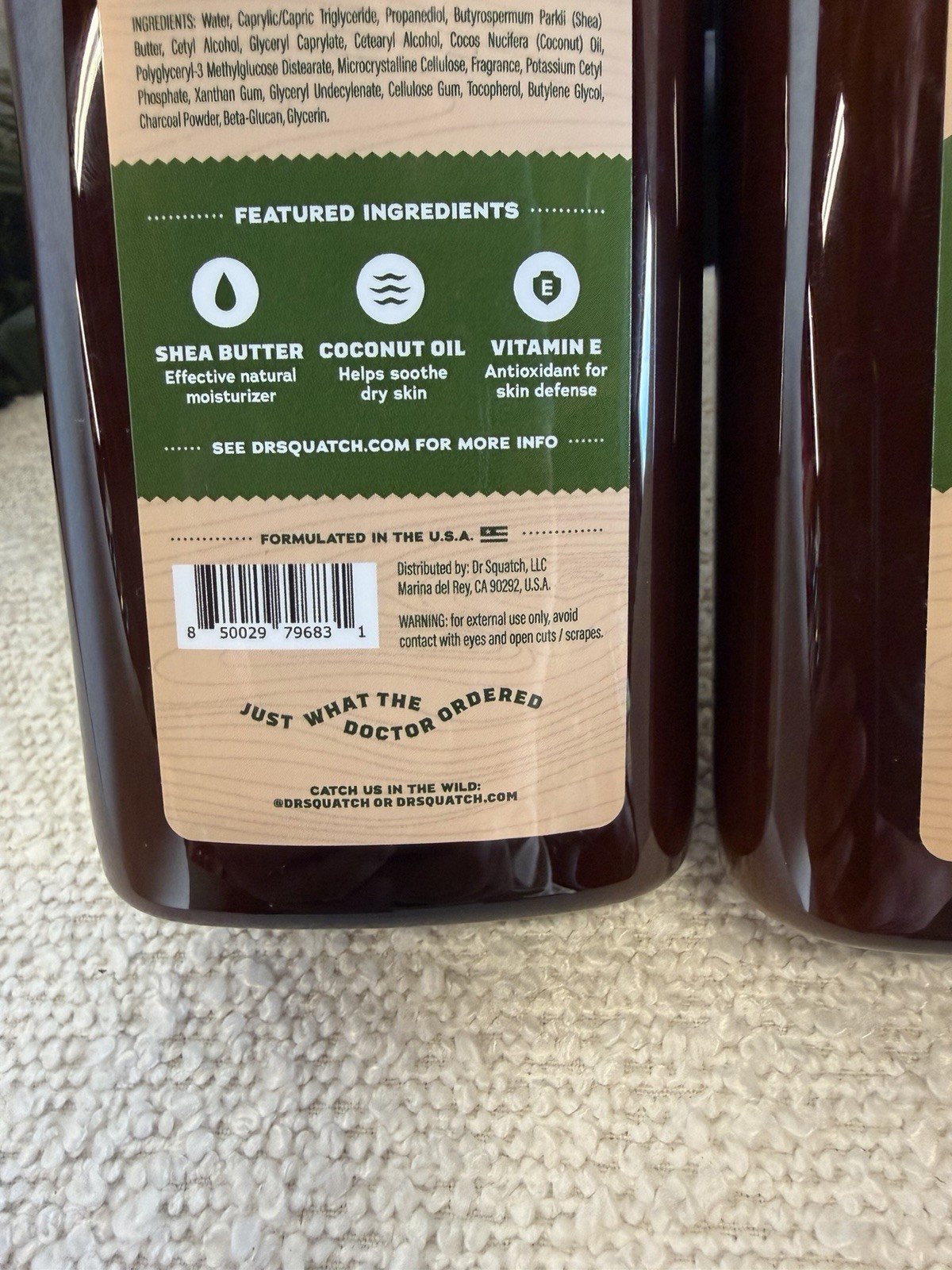 DR. SQUATCH Men’s Natural Moisturizing Lotion – Pine Tar – 10 fl oz PACK OF 2