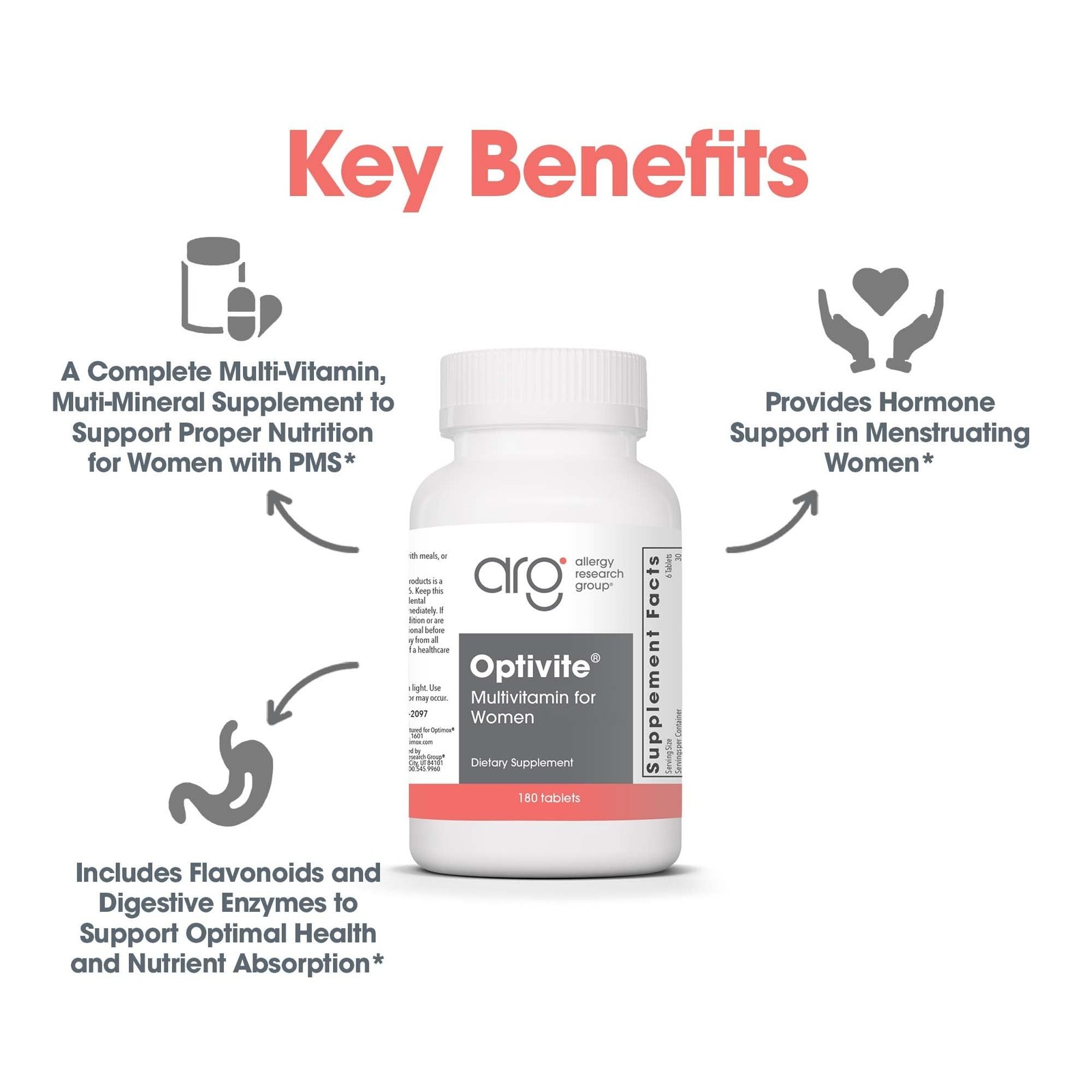 Optimox Optivite – PMS Support Supplement for 180 count (Pack of 1), Standart
