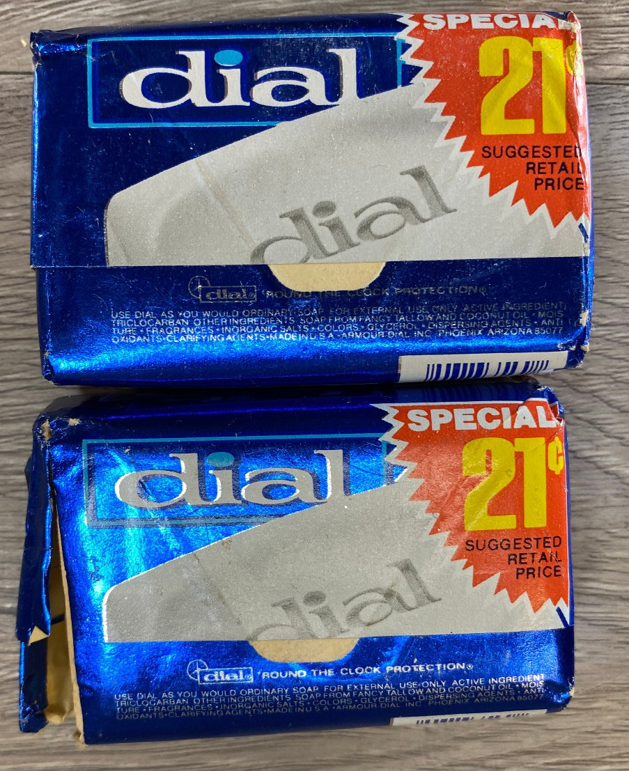 Vintage White Dial Deodorant 21c special Bar Soap 3.5oz Lot of 2