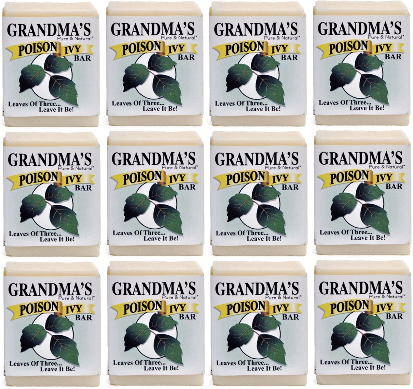 Grandma’s Pure & Natural Poison Ivy Poison Oak Anti-Itch Soap Bar 2oz – 12 Pack