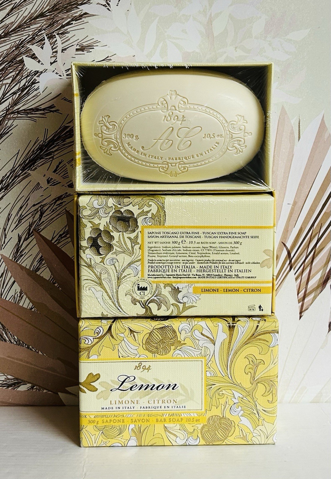 3-Pack Saponificio ~ Lemon Scented Bar Soap 10.5 oz Each Made in Italy