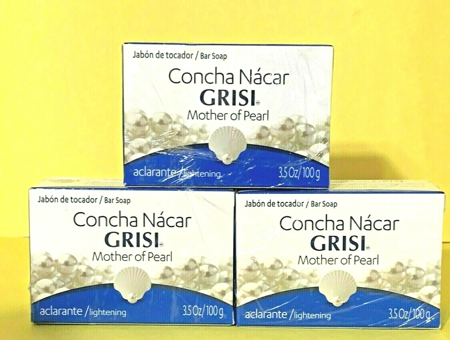 Grisi Mother of Pearl Bar Soap | Jabon Concha Nácar | 3.5 Ounce (3 PACK)