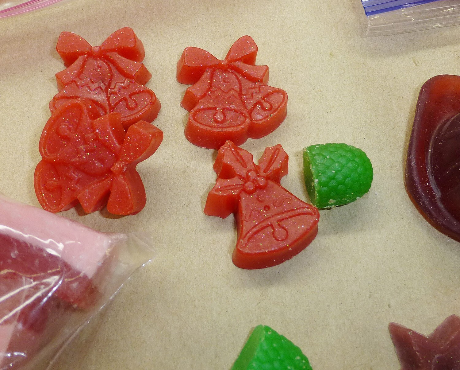 Christmas Lot of Custom Party Favor Soaps Small Pieces 5 lbs
