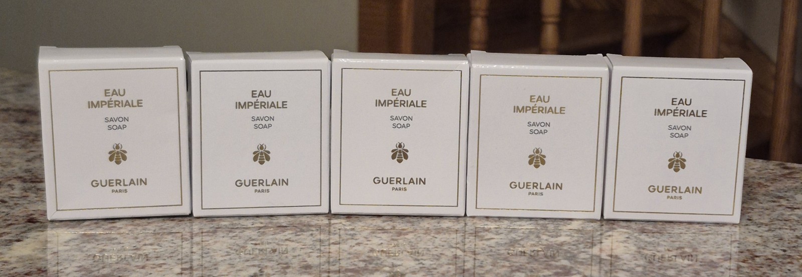 Lot of 5 Guerlain Paris Eau Imperiale Savon Soap 1.4 oz * NEW*