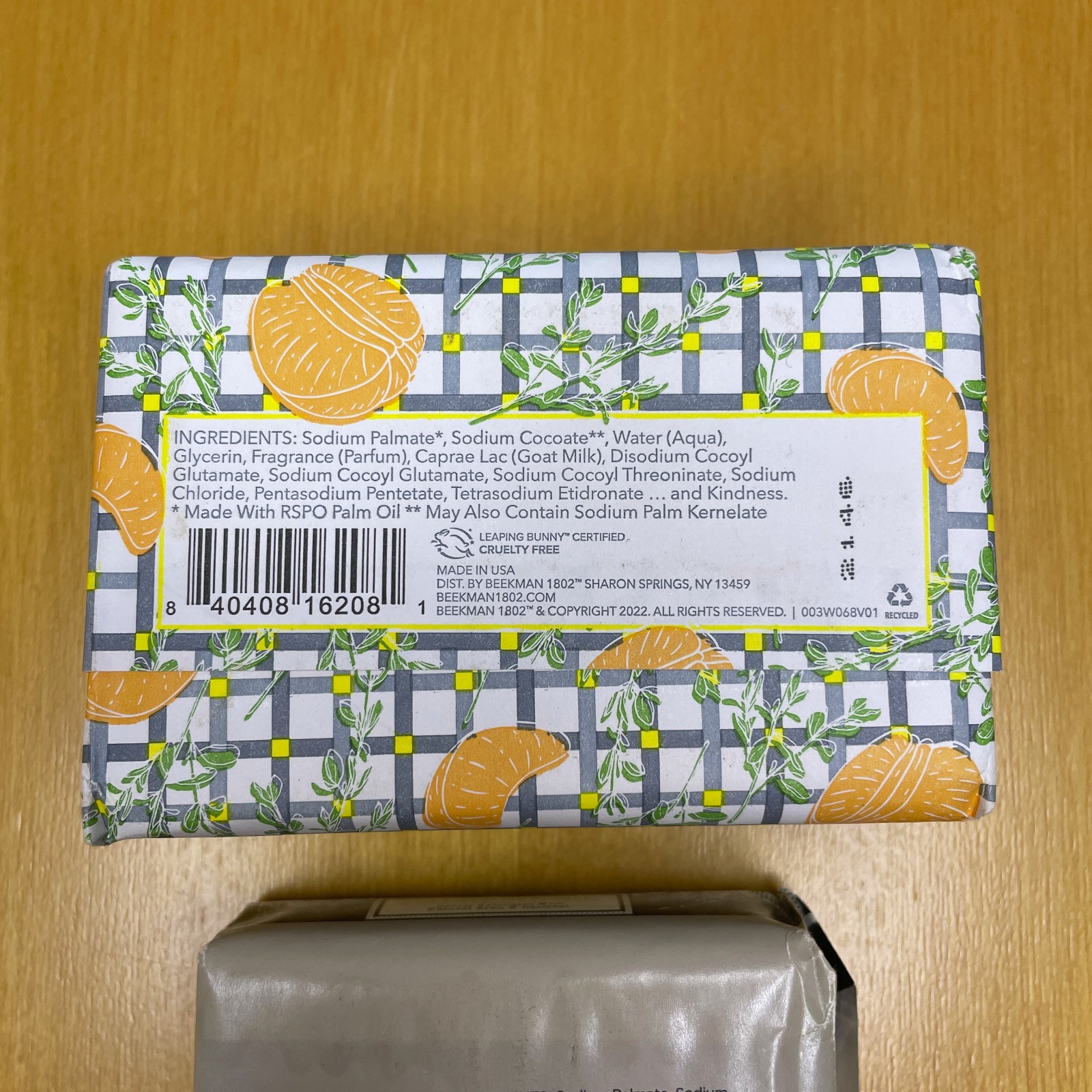 Beekman 1802 Goat Milk Bar Soap Set 9 oz Mandarin Thyme & 3.5 oz Honey & Oats *
