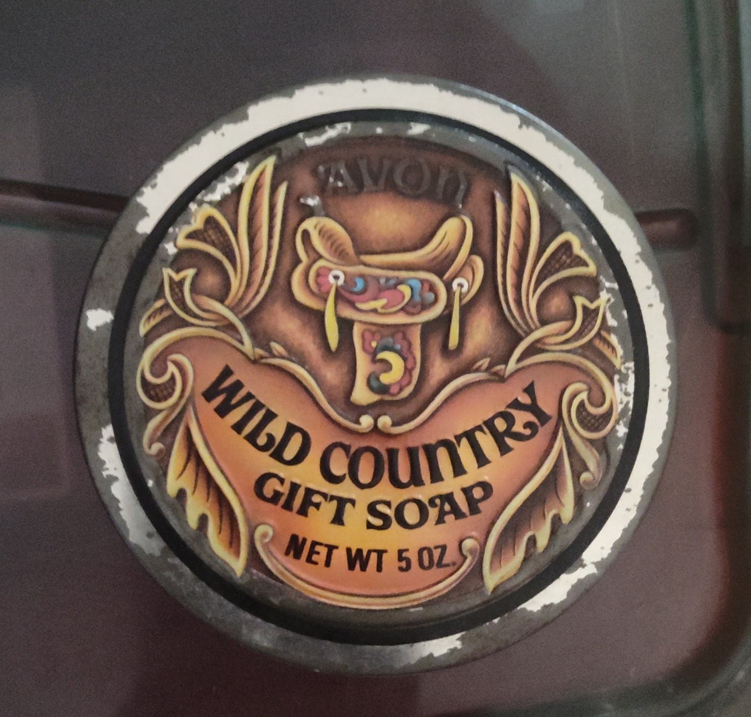 Avon Wild Country Gift Soap Bar 5 oz Disc Brown Western Scent Body Hands