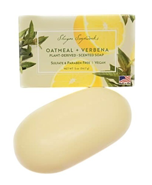 Shugar Soapworks Oatmeal +Verbena Scented Bar Soap 5 oz Vegan Paraben Free Lemon