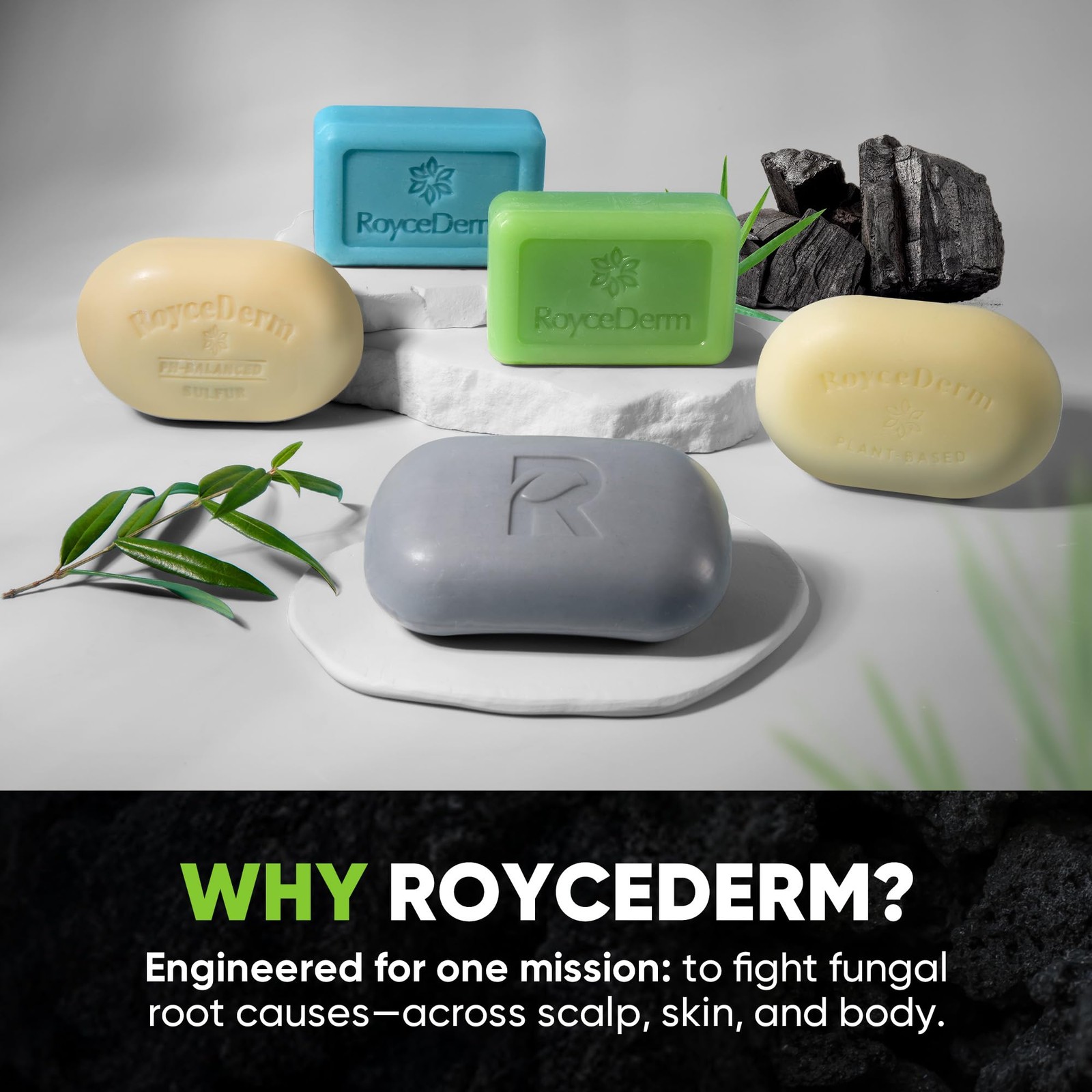 Roycederm Antifungal Soap for Active Skin – 4 Ounce (Pack of 2), Black