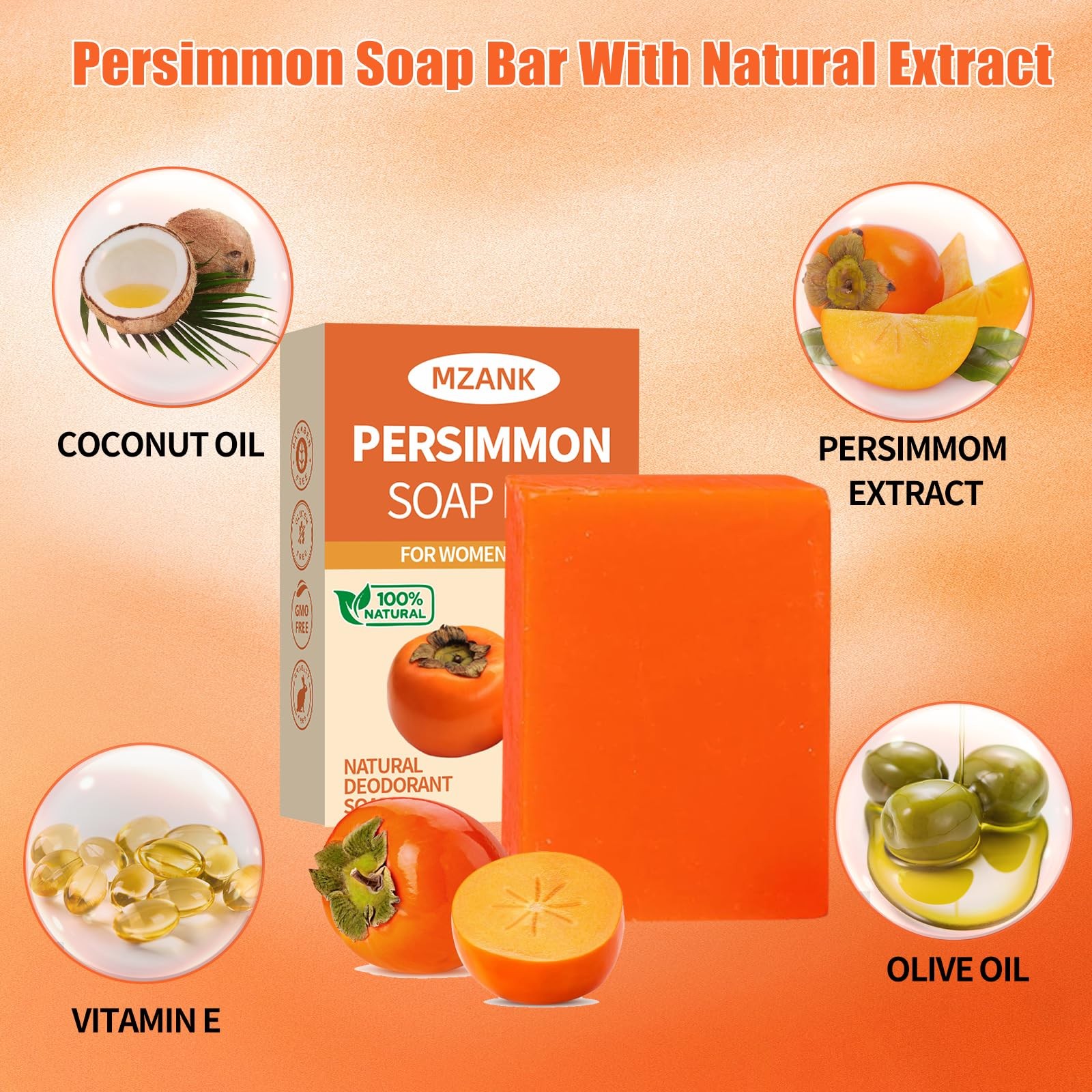 3 PACK Persimmon Soap Bar for Old 0.76 Ounce (Pack of 3),