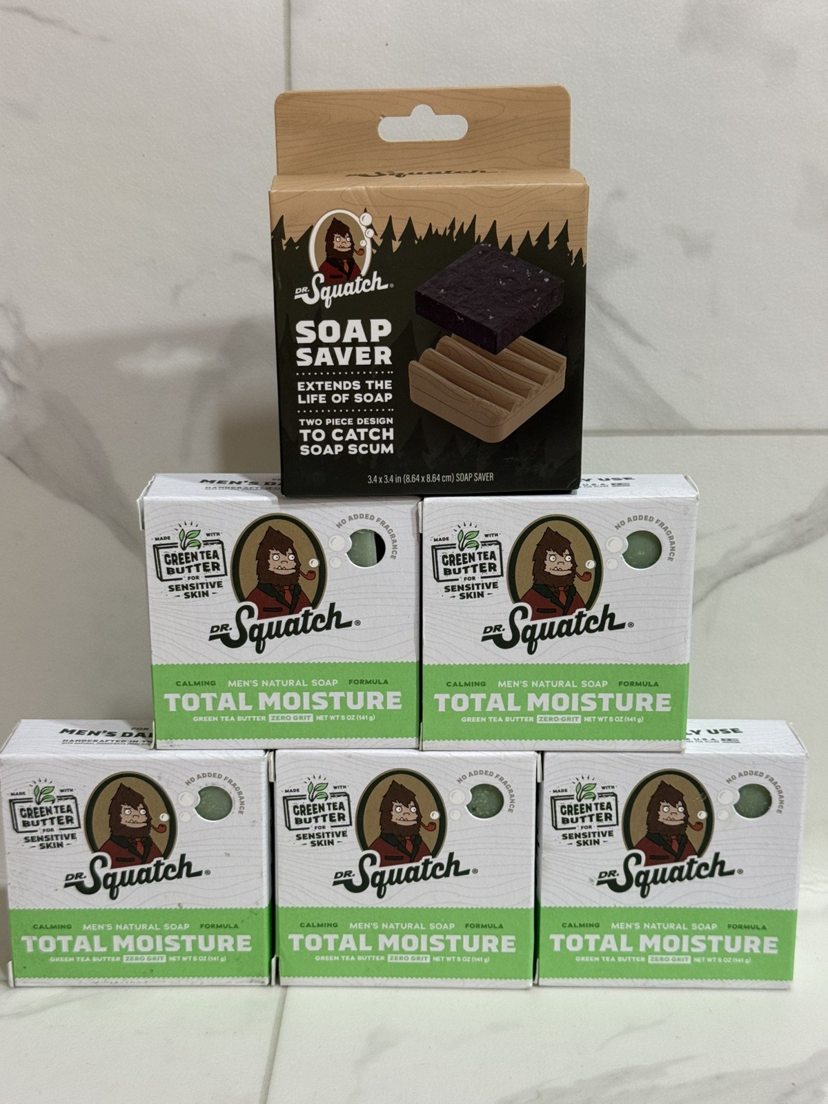 5x Dr. Squatch Green Tea Butter Bar Soap Total Moisture 5oz Each ( 5 Pack )