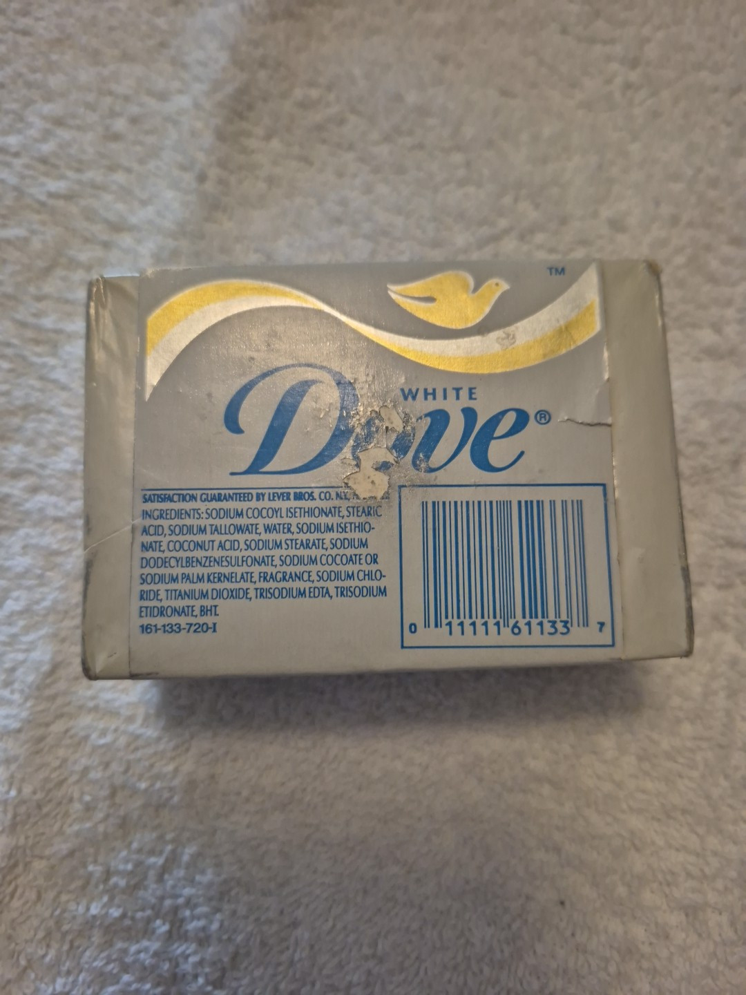 Vintage White Dove Beauty Bar 4.75 oz 1/4 Moisturizing Cream