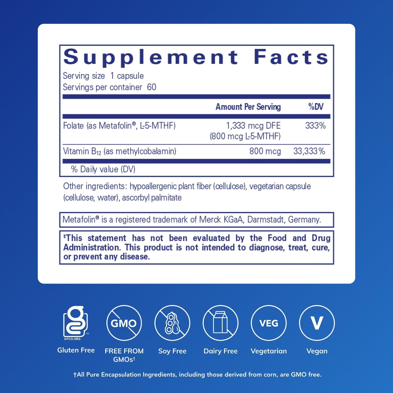 Pure Encapsulations B12 Folate – Energy Supplement to 60 Count (Pack of 1)