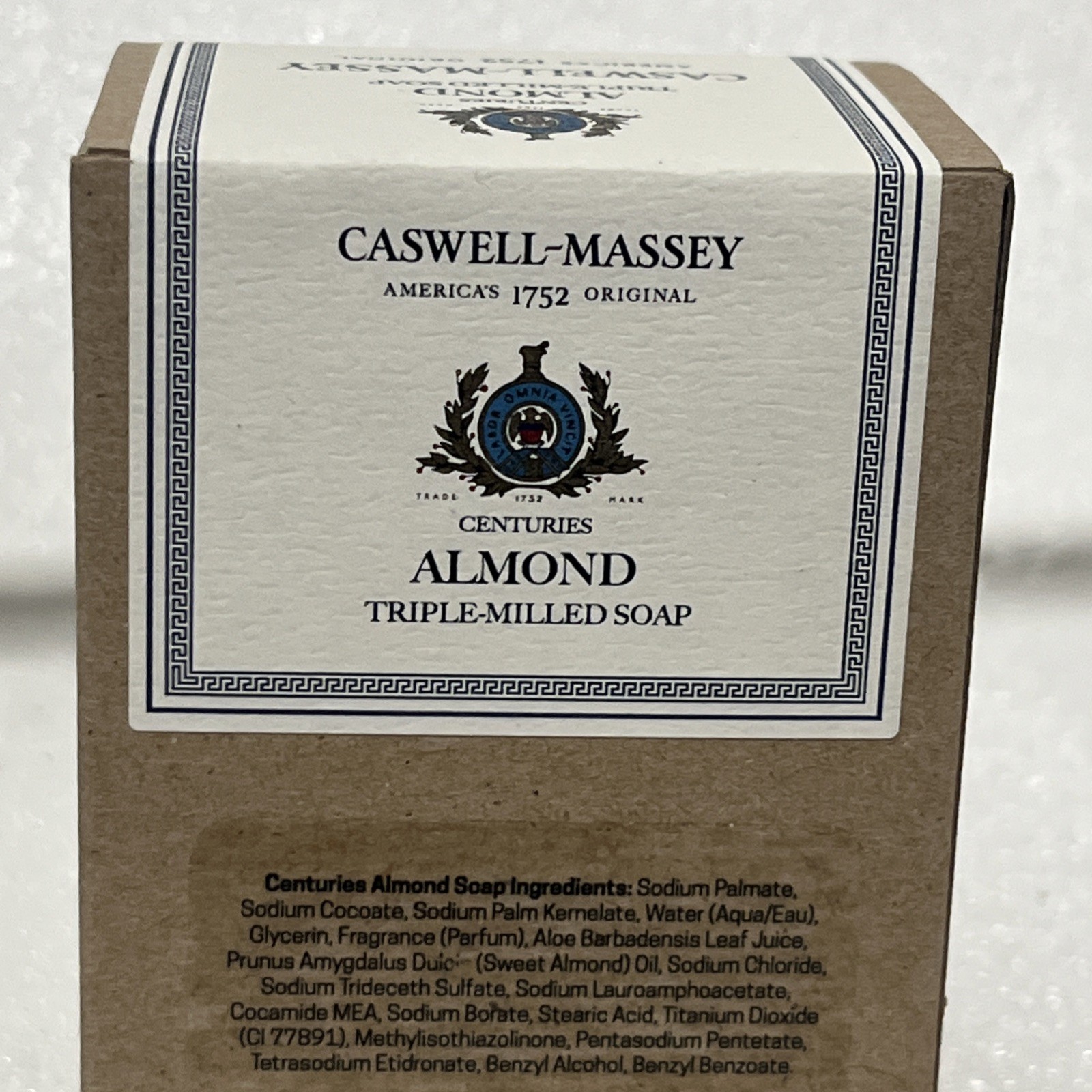 Caswell Massey Centuries Almond Triple Milled Bar Soap 5.8 Oz
