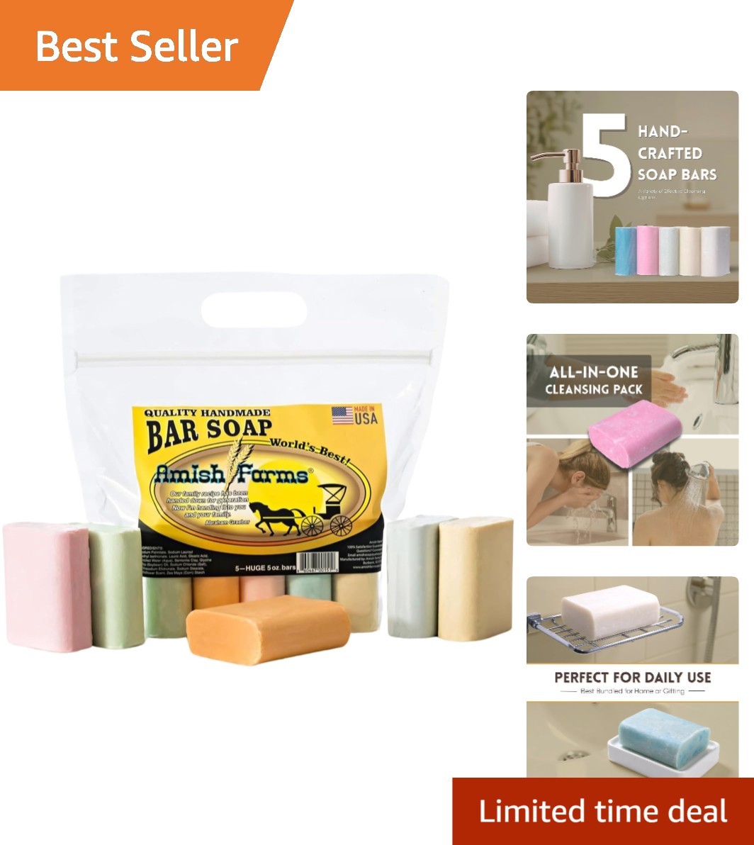 Detoxifying & Hydrating 5-Bar Natural Soap Set – Cruelty-Free, Paraben-Free
