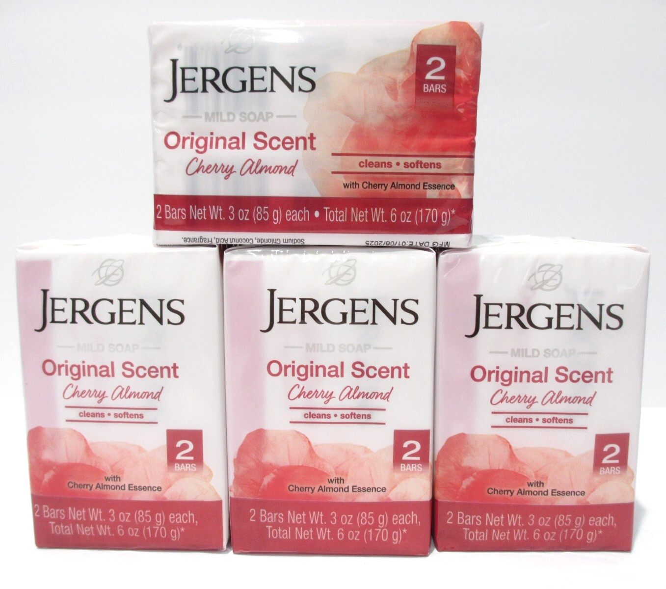 Jergens Cherry Almond Scent 8 Bars 3 Oz Ea Original Scent 8 PACK Mild Soap