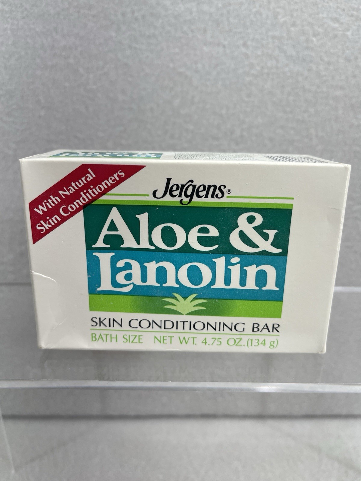 VTG Jergens Aloe Soap Bar Sealed 1989 Lanolin Bath Soap Collectible NOS