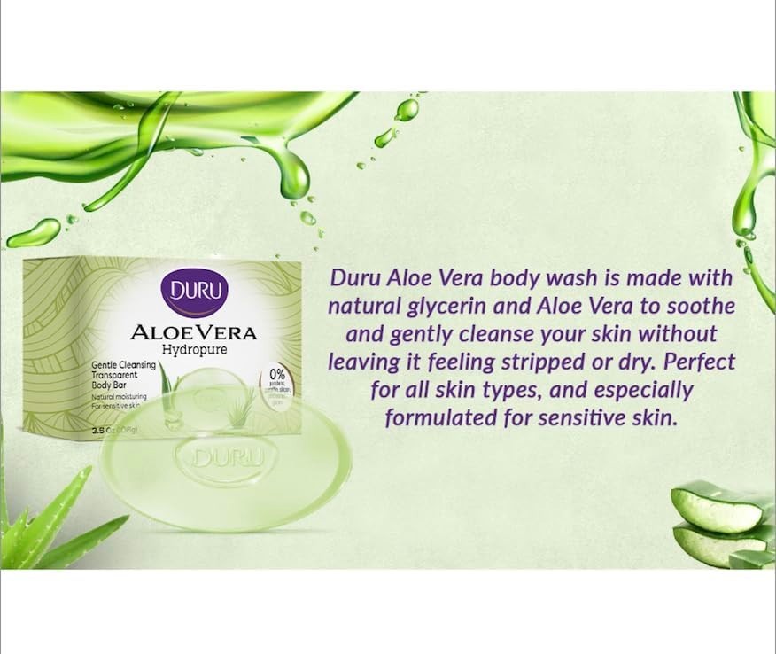 Aloe Vera Glycerin Soap Bars – Moisturizing, Vegan, Sensitive Skin – Pack of 6