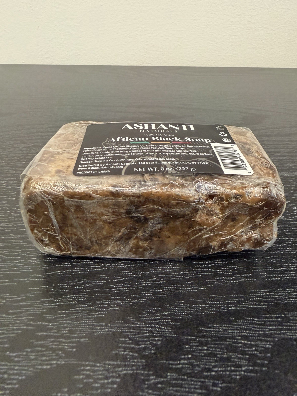 Ashanti Naturals African Black Bar Soap 8 oz / 227g 100% Natural Jumbo Sz New