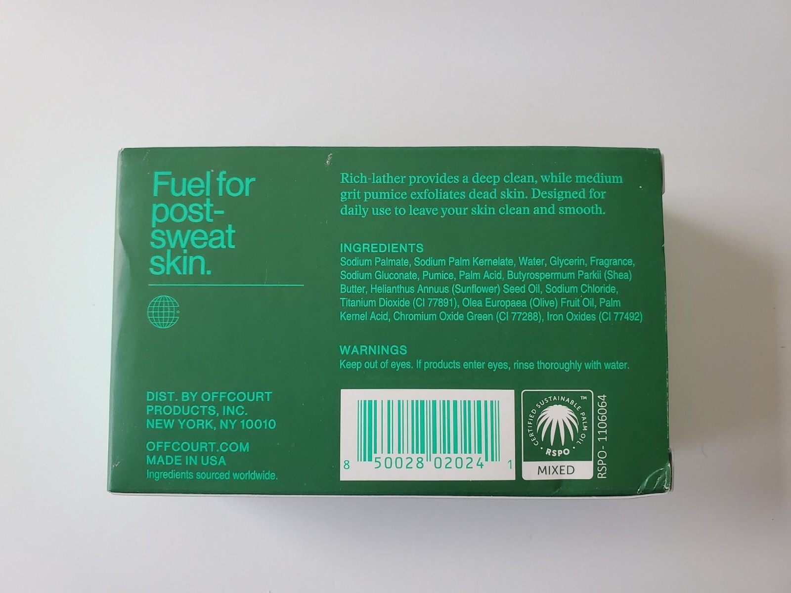 OffCourt Soap Bar NEW Box 5 oz Body Exfoliating Pumice Shea Fig Leaf White Musk