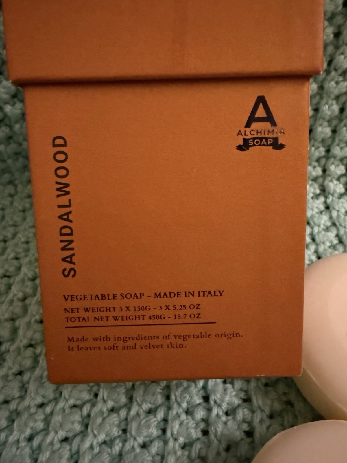 Alchimia Soap Sandalwood Vegetable Soap Bars Multipack 3 Made in Italy
