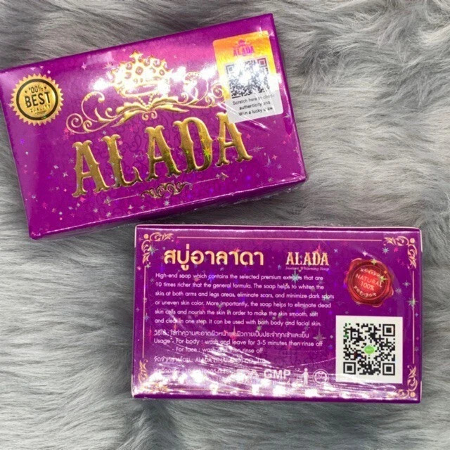 Alada Whitening Soap Natural Extract Face & Body Naturally Brightening 160g x 5