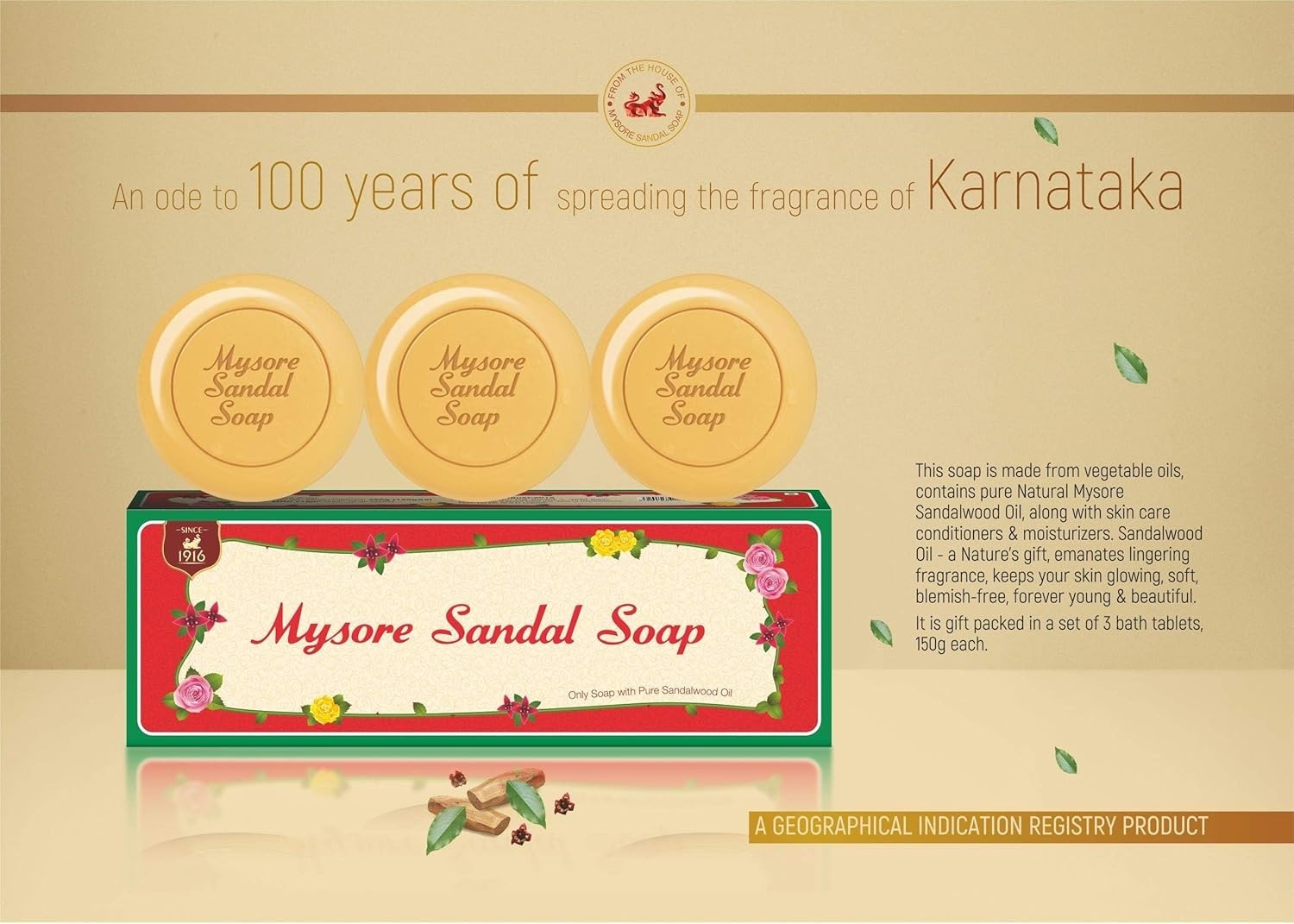 6 X 150gm Mysore Sandal Bath Soap Bar, ORIGINAL | Karnataka Soaps Ltd FREE SHIP