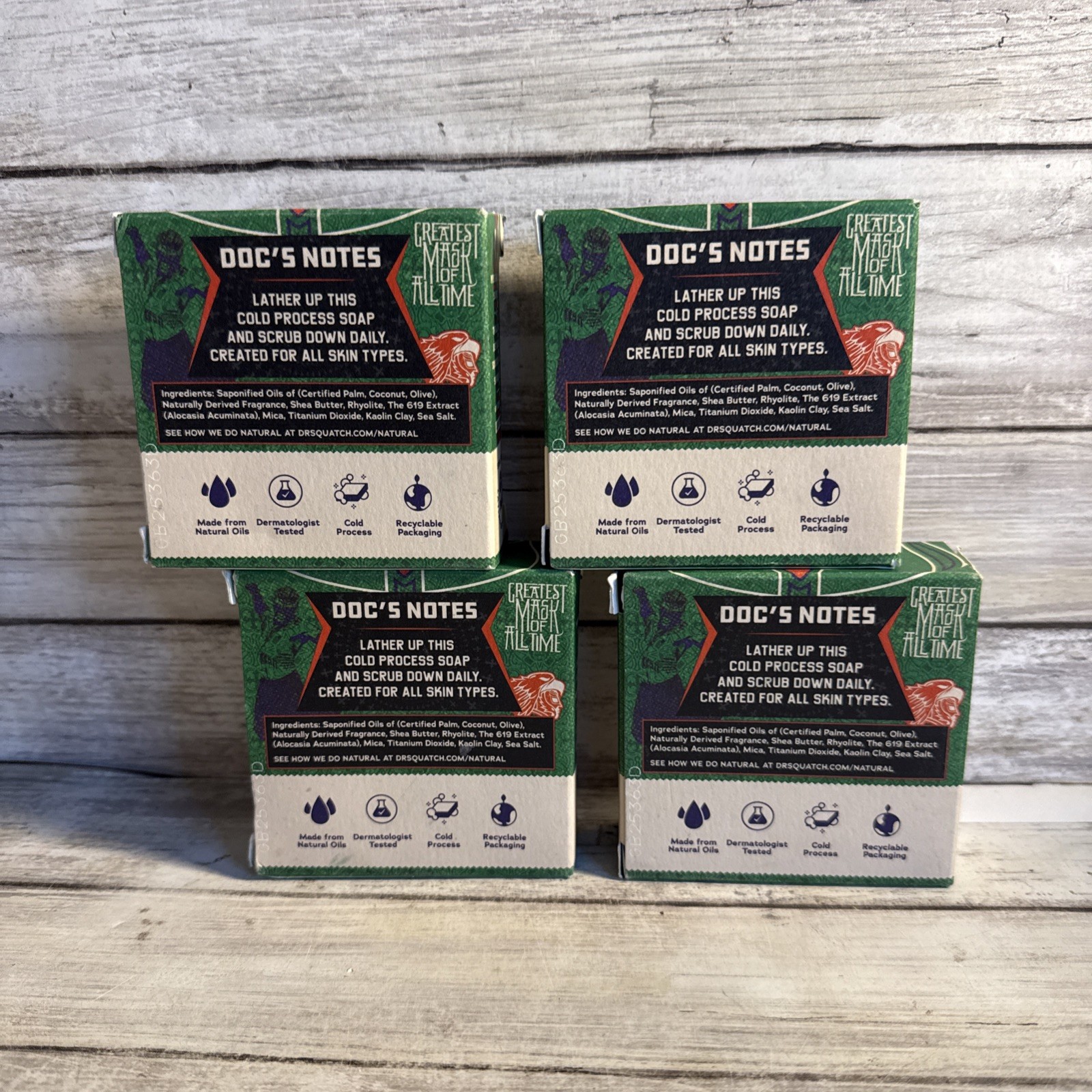 Lot Of 4 Dr. Squatch Limited Edition Mysterio Magic Natural Soap Light Grit