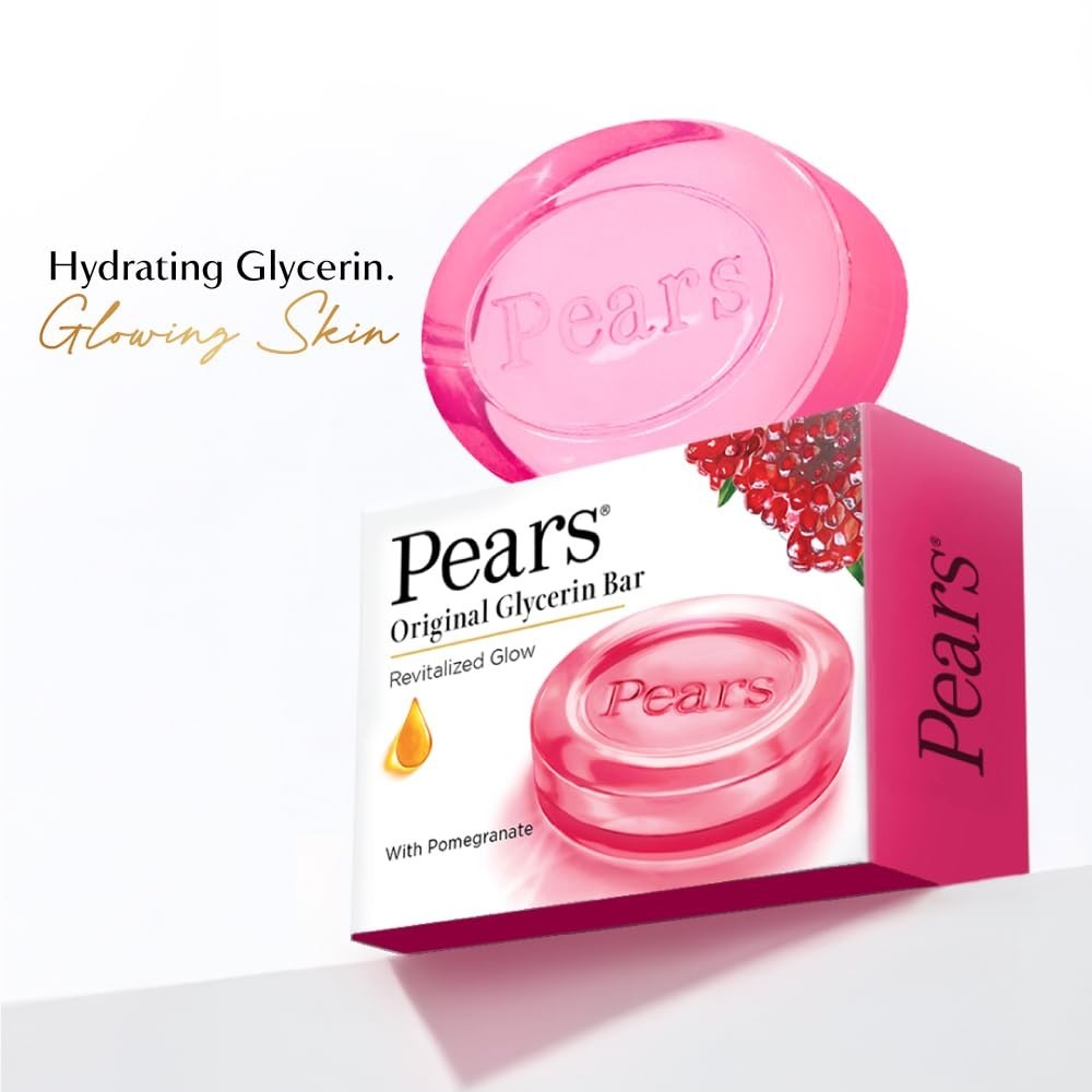 Pears Original Glycerin Soap Bar 125g x4 Pomegranate Revitalized Glow