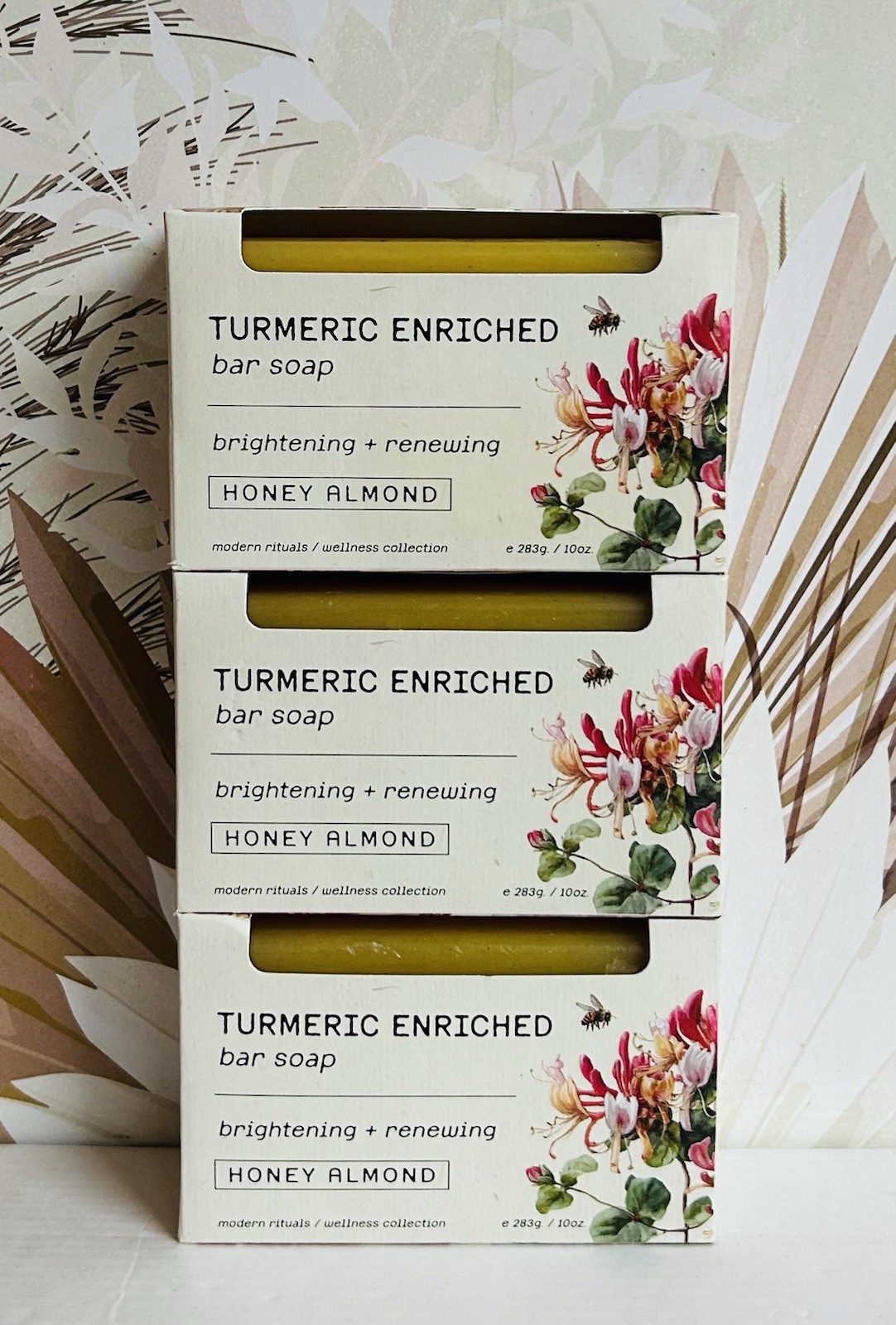 3-Pack Honey Almond Brightening Bar Soap with Turmeric 10 oz Each
