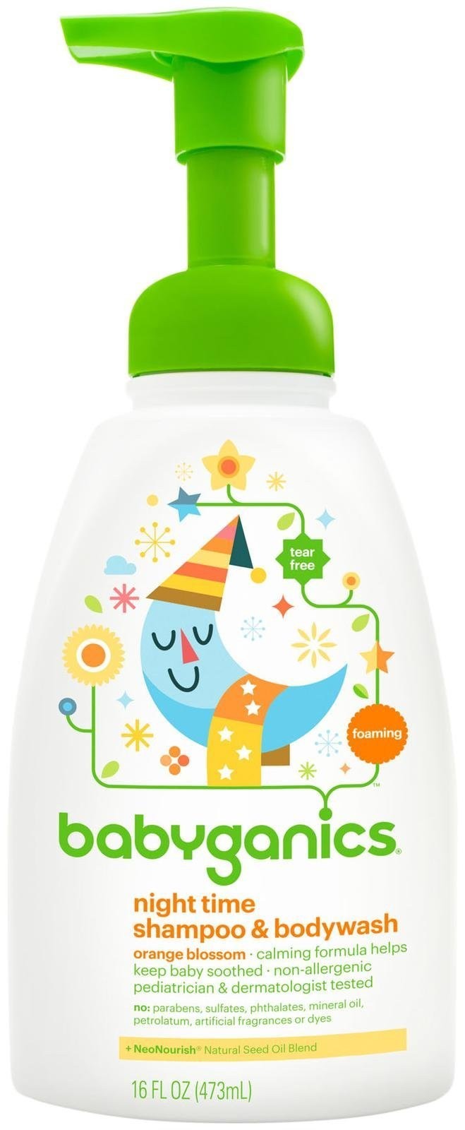 BabyGanics Foamin’ Fun Night Time Shampoo & Bodywash, Natural Orange Blossom,