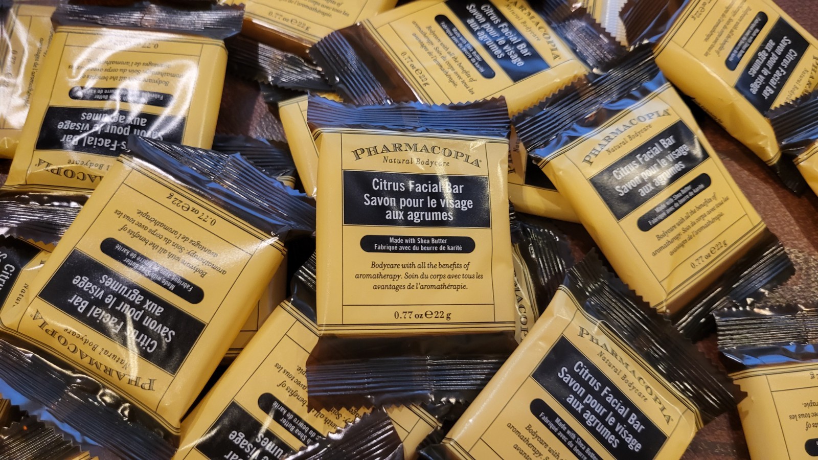 100 Pcs Pharmacopia Citrus Facial Bar Aromatic Soap, .77 oz Travel Size Bars