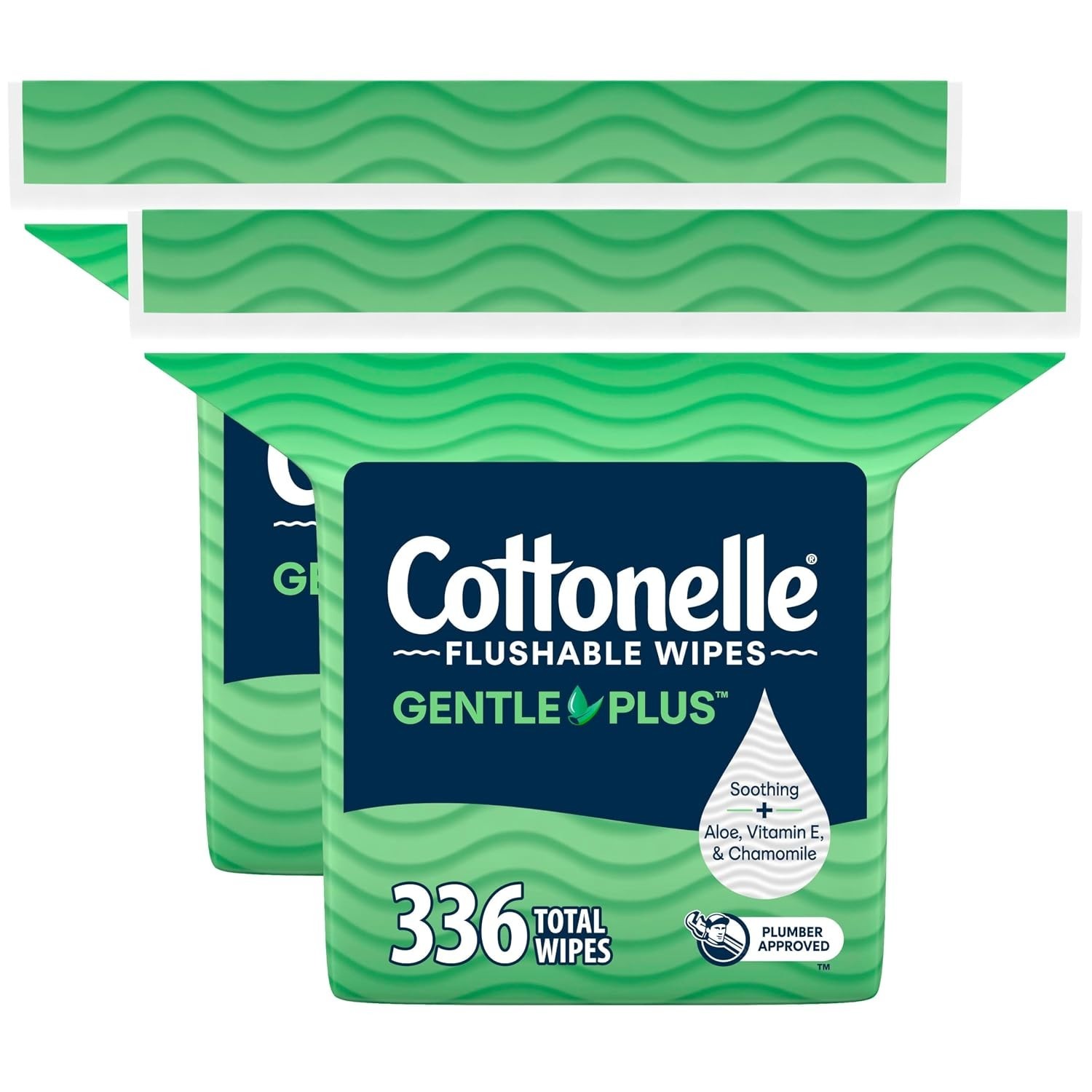 Cottonelle GentlePlus Flushable Wipes with Aloe & Vitamin E, 336 Count