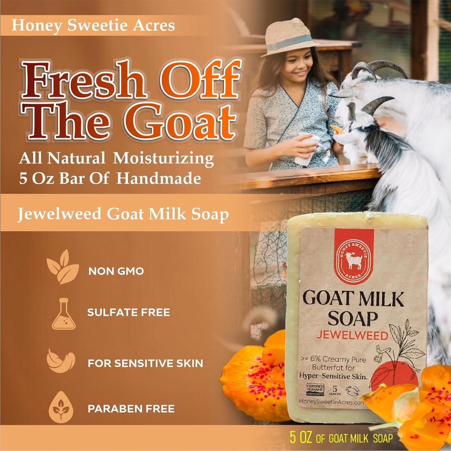 Honey Sweetie Acres 5-Pack Handcrafted Goat Milk Soap Skin Soothing
