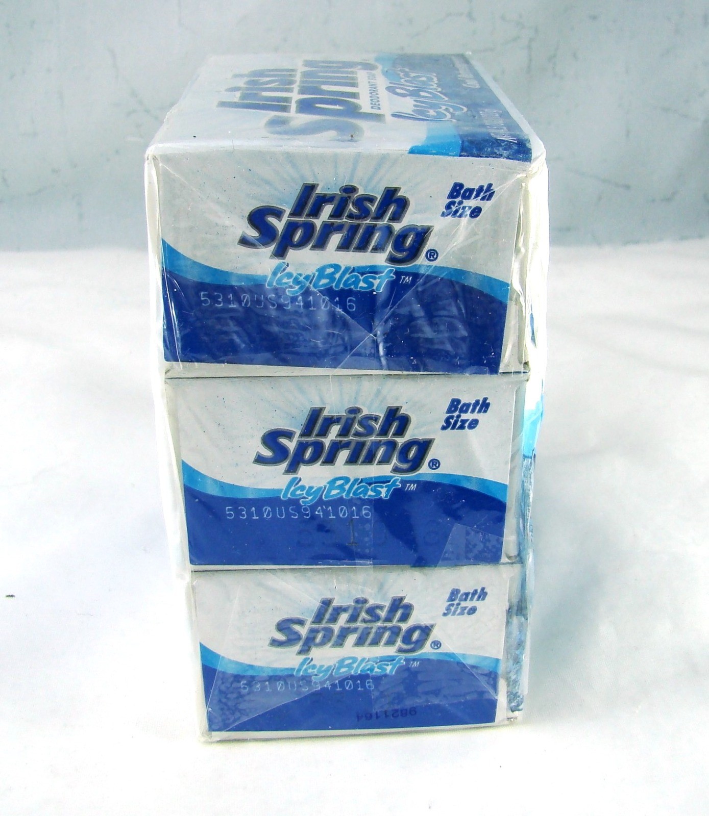 Colgate Palmolive IRISH SPRING ICY BLAST 3 Pack Soap Bars 4 1/2 oz @ NIB Vintage