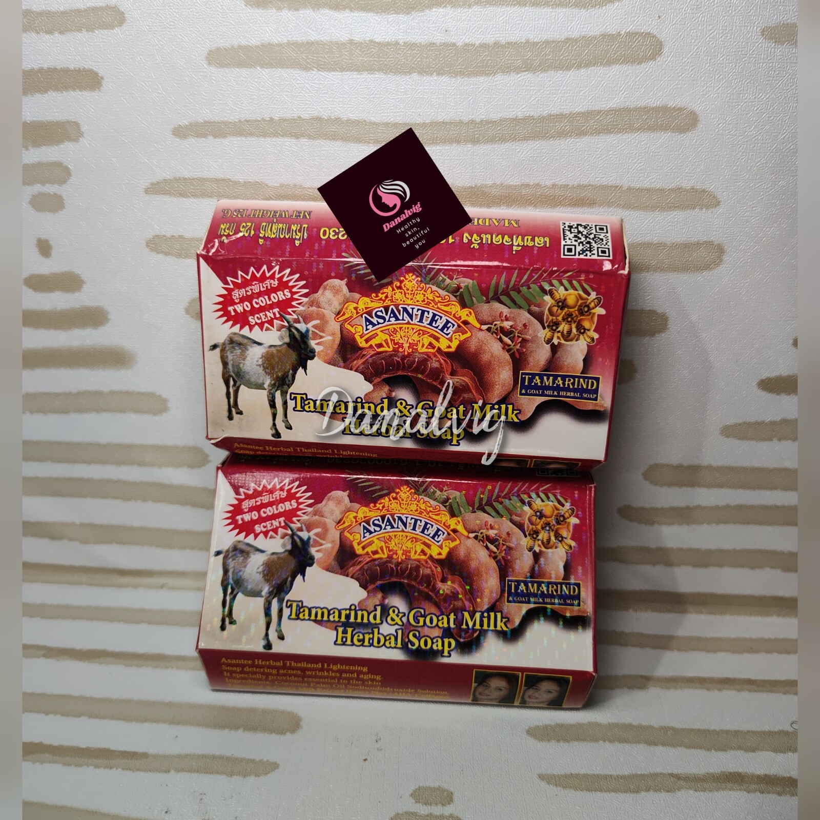 Lot of 2 Asantee Tamarind Goat Milk Honey Herbal Lightenin Soap Thailand 125g