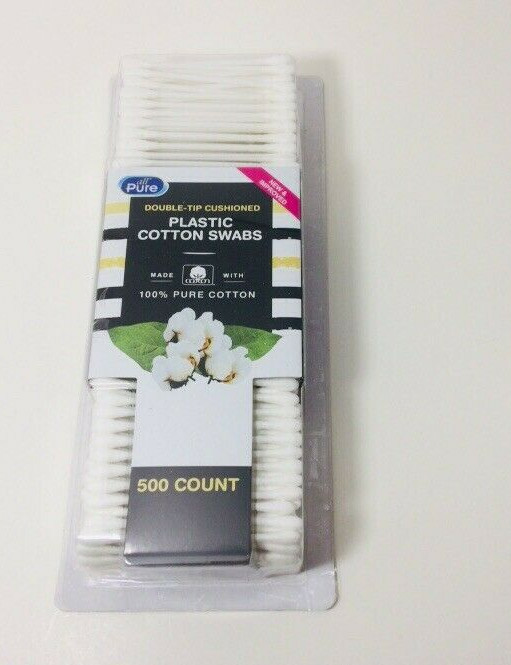 Cotton Swabs Double-Tip Cushioned 100% Pure Cotton-Blue, White, Pink 500ct-