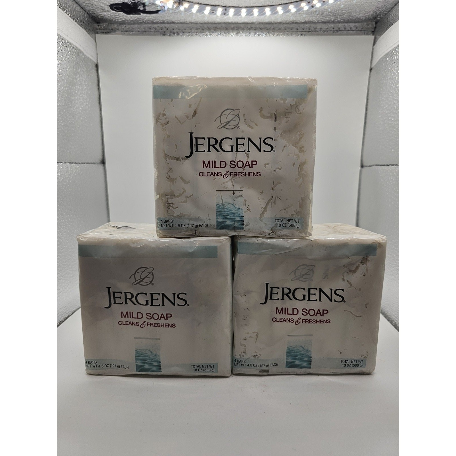 3 Jergens Mild Soap 4.5 oz 4 Bars Sealed Brand New In Package 12 Bars Total