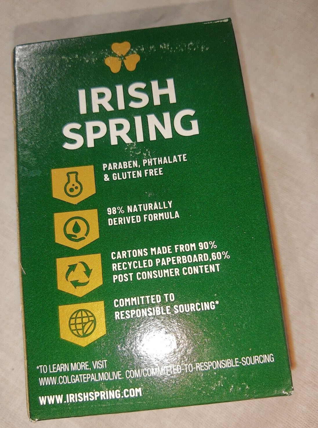 Original Clean Irish Spring Bar Soap 5 count Deodorant Flaxseed 4 oz Paraben FRE