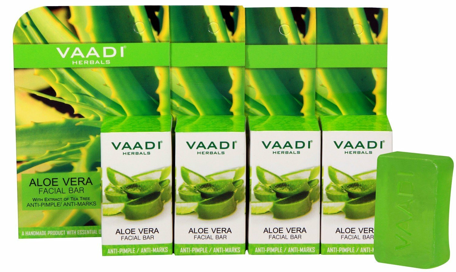 Vaadi Herbals Aloe Vera Facial Bars with Extract of Tea Tree, 25 g Free Shipping