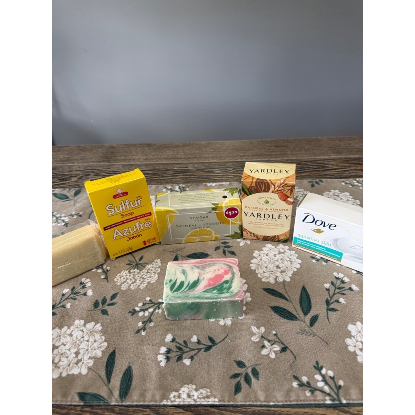 Bar soap lot of 6 doTerra Yardley Shugar Dove Sulfur & Hand Crafted Pink Swirl
