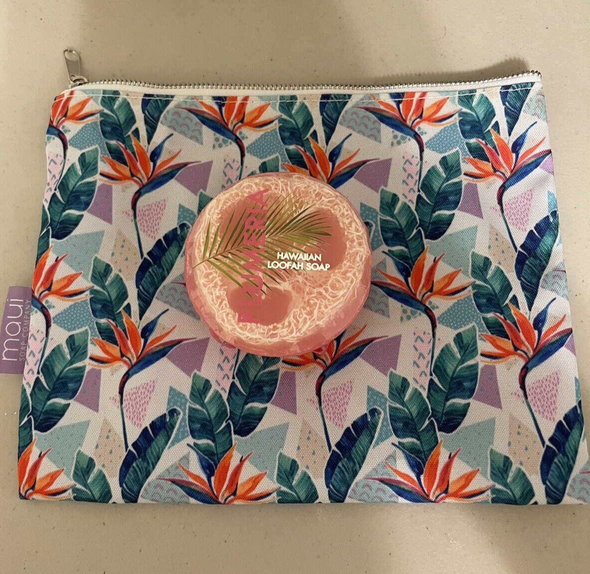 Maui Soap & Birds of Paradise Travel Pouch New