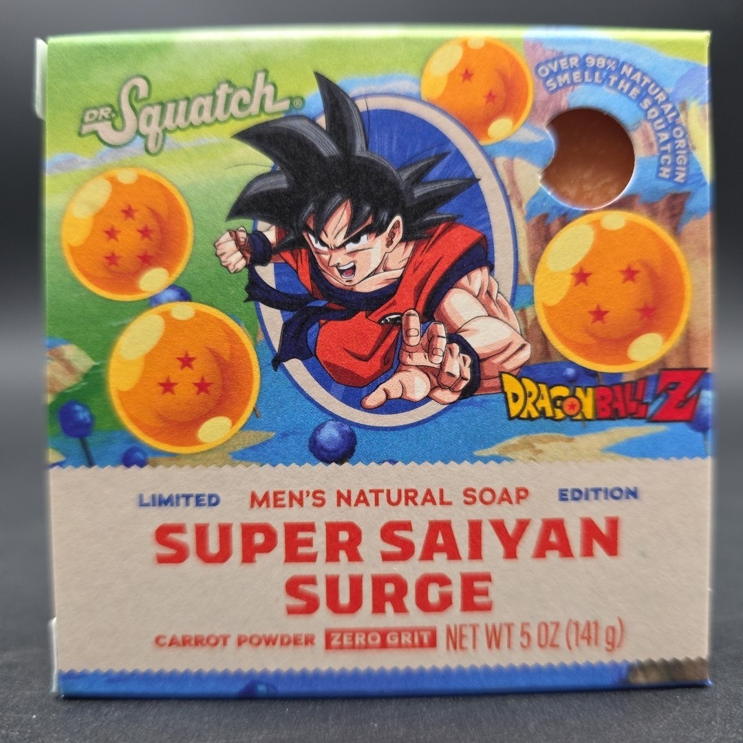Dr. Squatch Ltd Ed. Dragon Ball Z Super Saiyan Surge Soap Zero Grit 5oz