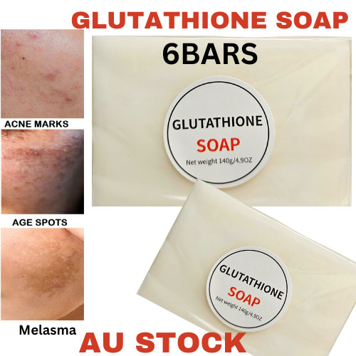 ( Pack of 6 )  Pure GLUTATHIONE SOAP Skin Whitening Bleaching Facial Soap 140g