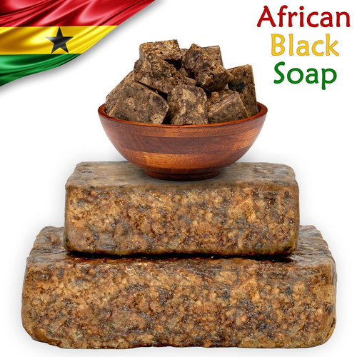 Raw African Black Soap 5 lbs. Bulk Bars 100% Pure 80 Ounce (Pack of 1),