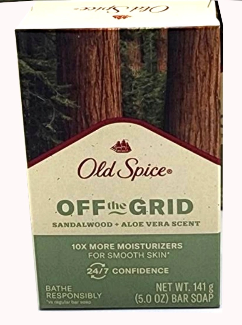 1 Bar Old Spice OFF THE GRID Moisturize Exfoliating Sandalwood Aloe Vera Soap