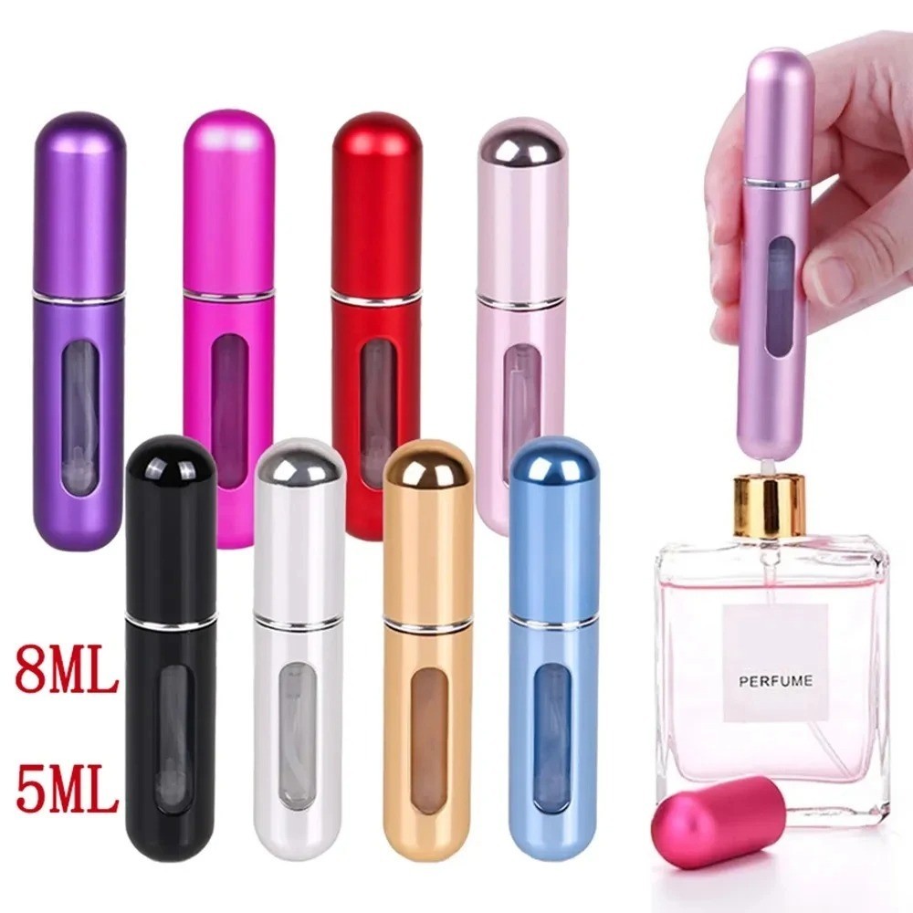 5/8ML Mini Refillable Perfume Atomizer Bottle Travel Portable Spray Pump Case US