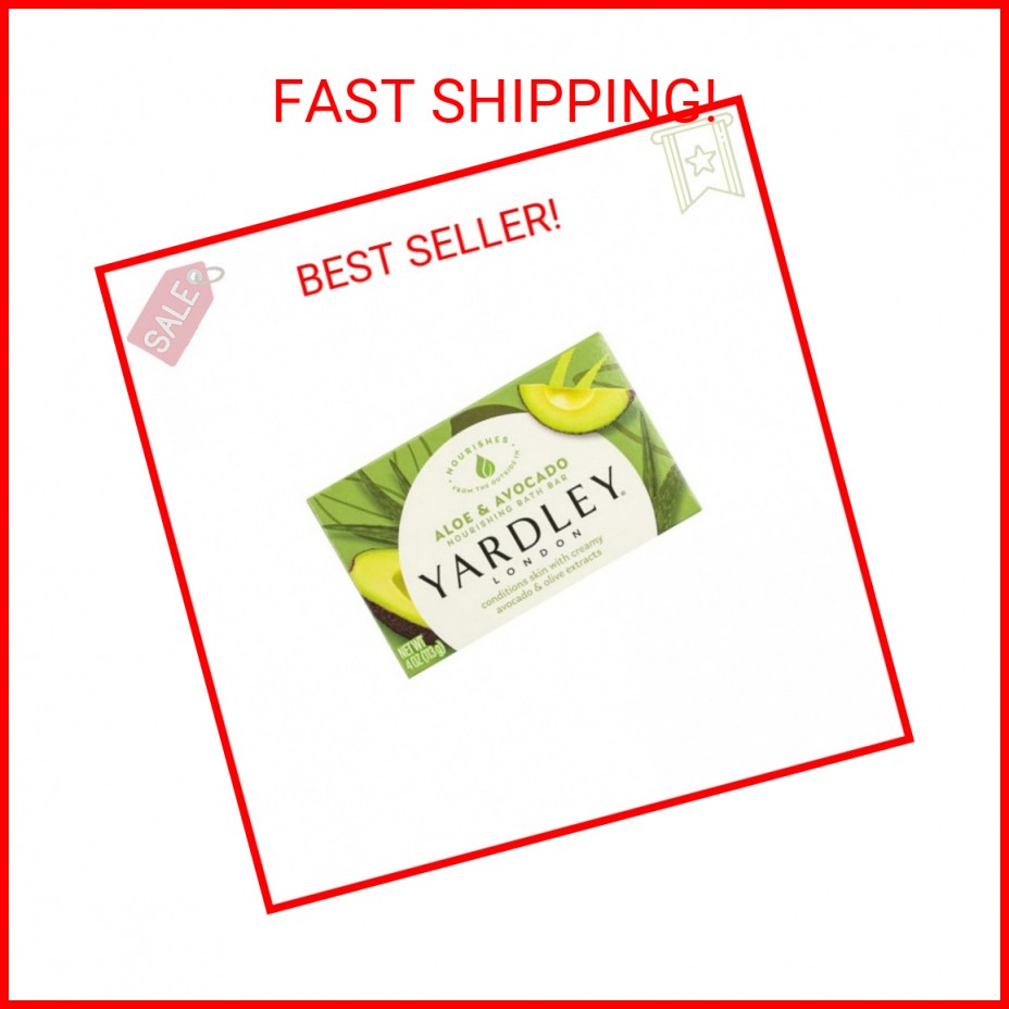 Yardley London Nourishing Bath Soap Bar Aloe & Avocado, Conditions Skin with Cre