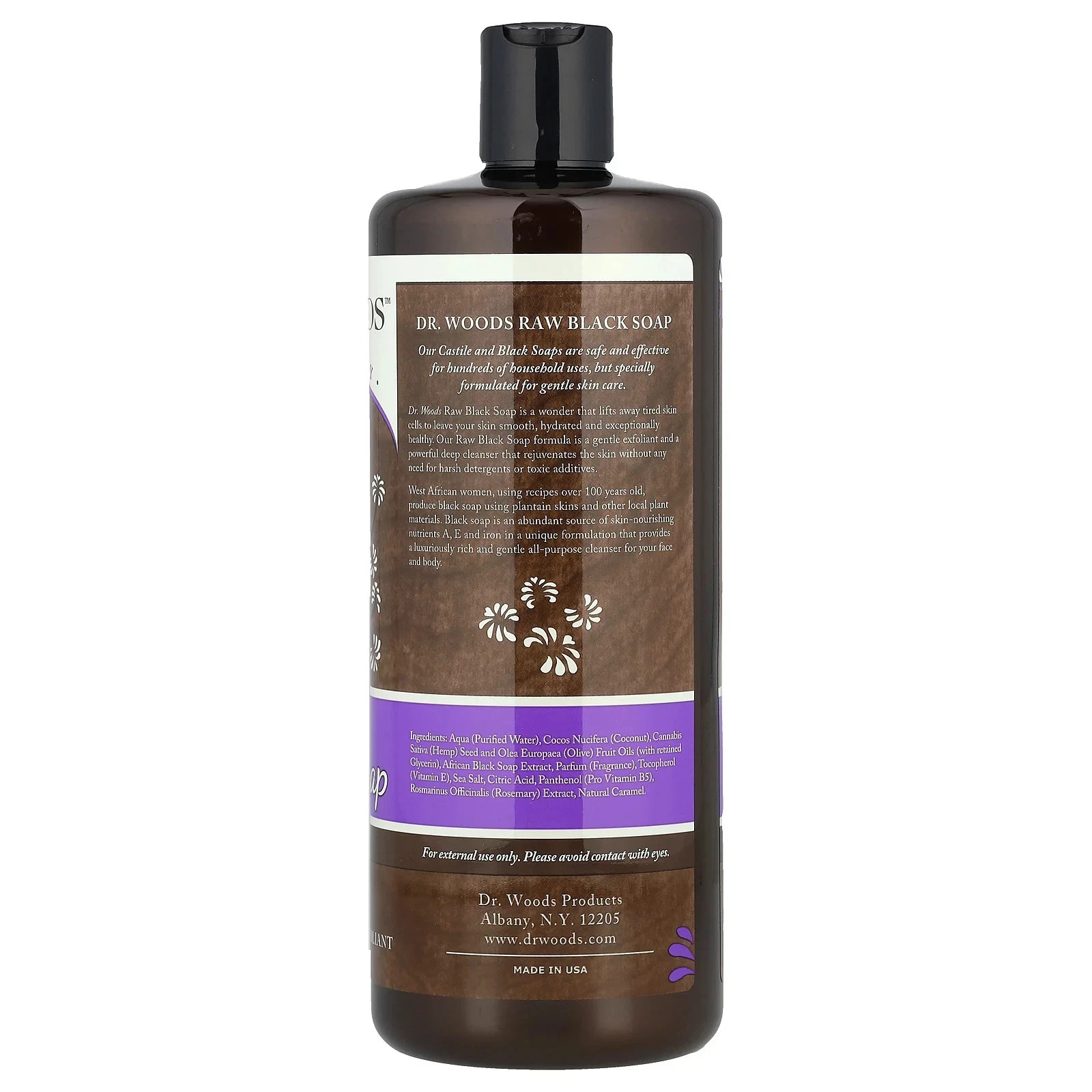 Dr. Woods Raw Black Soap Liquid Original 32 fl.oz Each (Pack of 3)