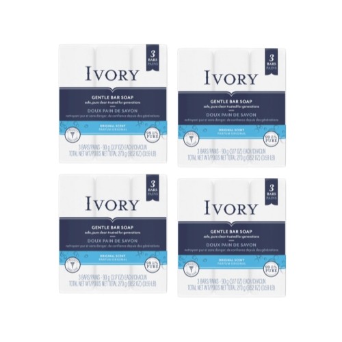 4 Pack Simply Ivory Bath Bar For Unisex By Ivory 3 Each