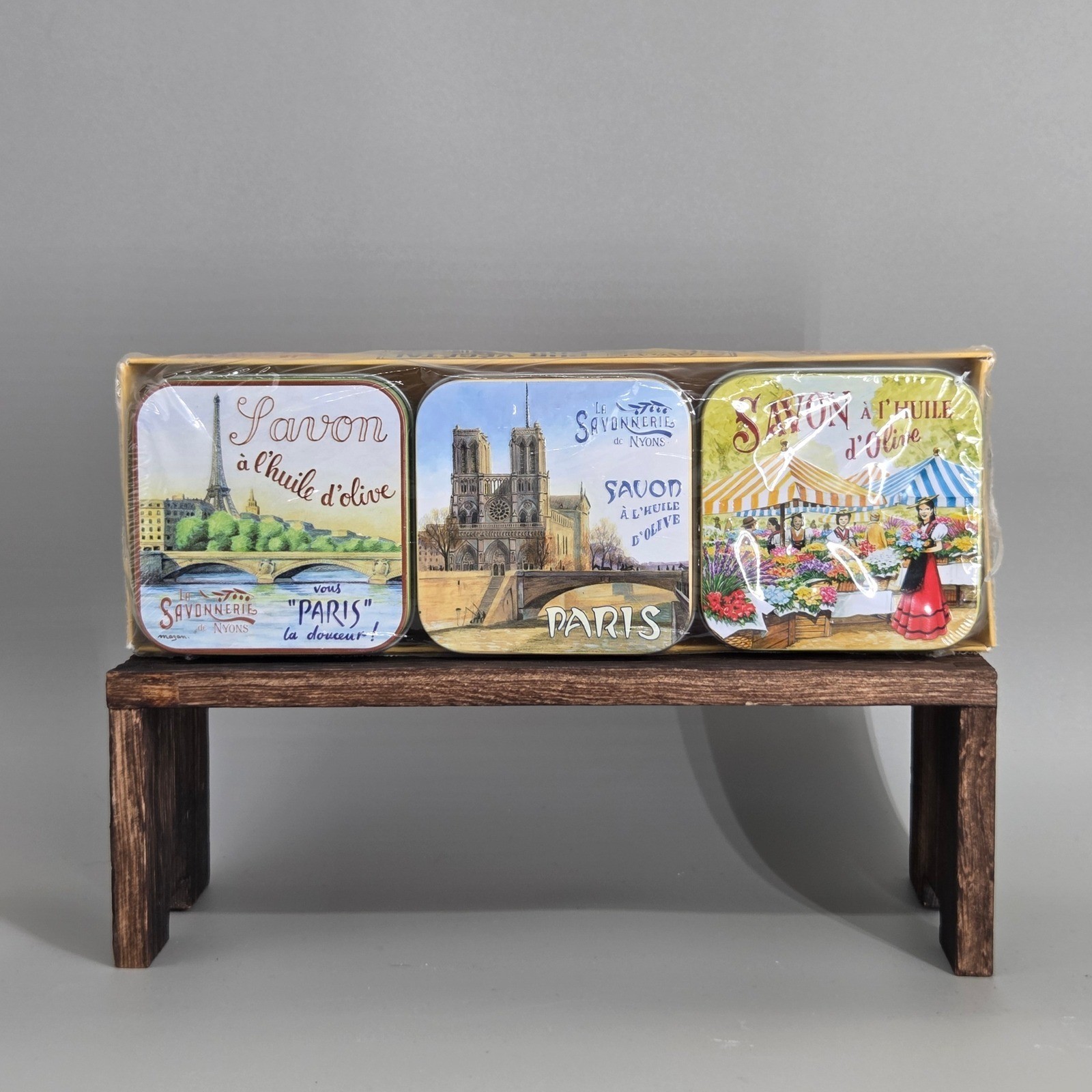 La Savonnerie de Nyons Soap Set Unisex 3x100g Paris Tins Rose de Mai French Gift